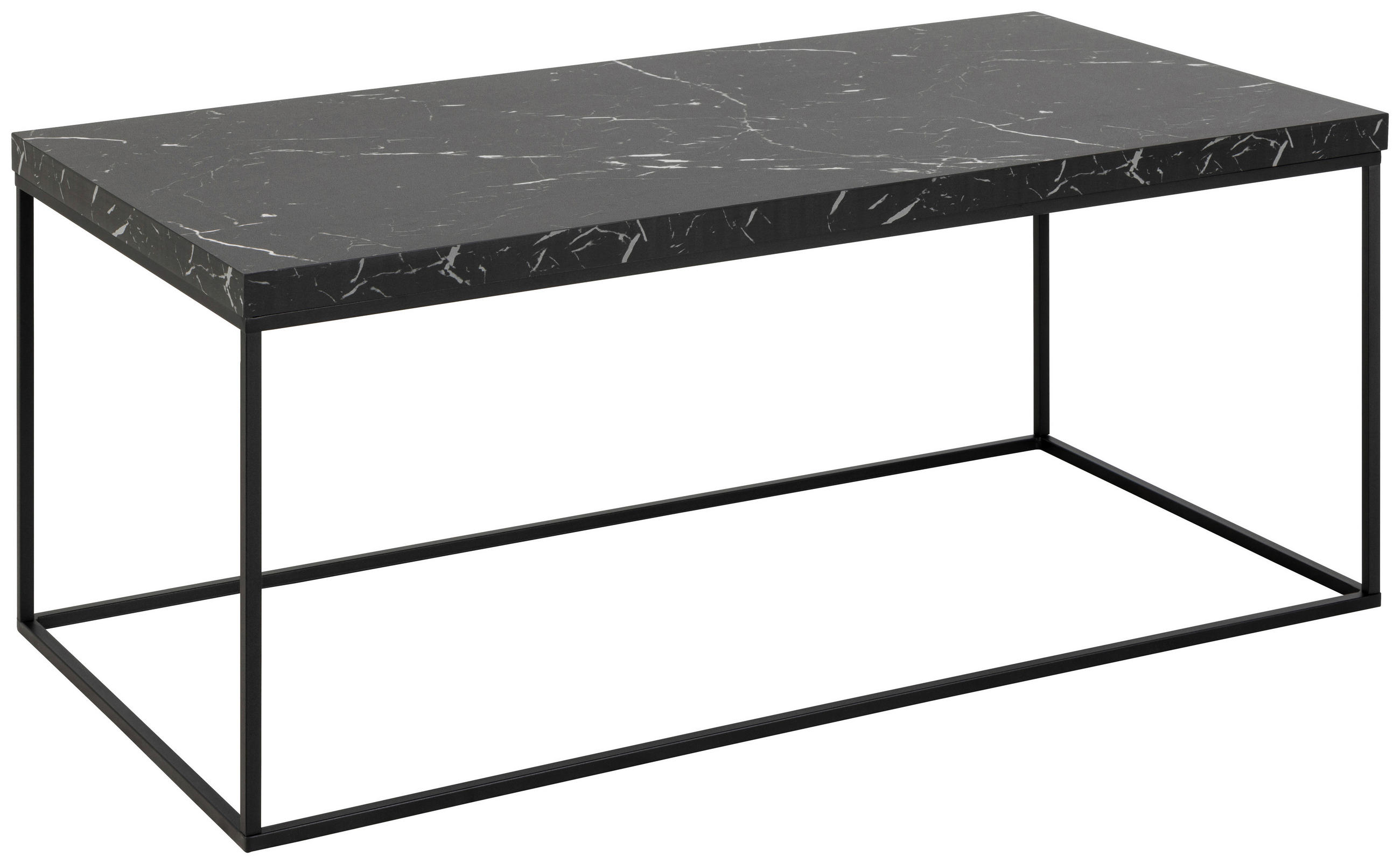 COUCHTISCH 110/55/45 cm rechteckig Schwarz  - Schwarz, Design, Holz/Metall (110/55/45cm) - MID.YOU