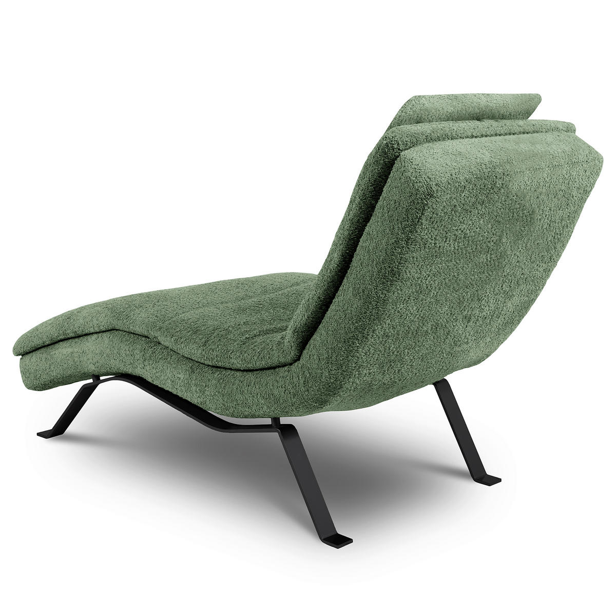 RELAXLIEGE Echtleder Pastellgrün  - Pastellgrün/Schwarz, Design, Leder/Metall (65/95/171cm) - Celina Home