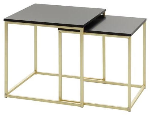 SATSBORD i trämaterial 40/40/42 cm  - svart/guldfärgad, Design, metall/trämaterial (40/40/42cm) - MID.YOU