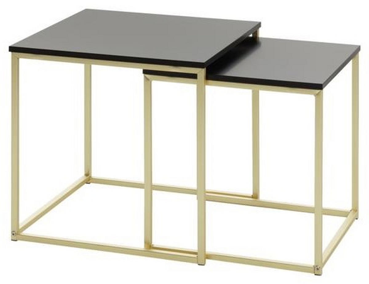 SATZTISCH in Holzwerkstoff 40/40/42 cm  - Goldfarben/Schwarz, Design, Holzwerkstoff/Metall (40/40/42cm) - MID.YOU