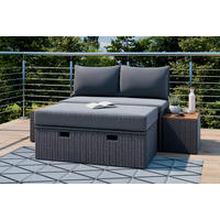 LOUNGEGARNITUR   113/72/62,5 cm Akazie massiv Eisen  - Dunkelgrau/Grau, MODERN, Holz/Kunststoff (113/72/62,5cm) - Ambia Garden