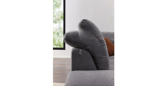 WOHNLANDSCHAFT in Textil Grau - Schwarz/Grau, Design, Textil/Metall (281/226cm) - Valnatura