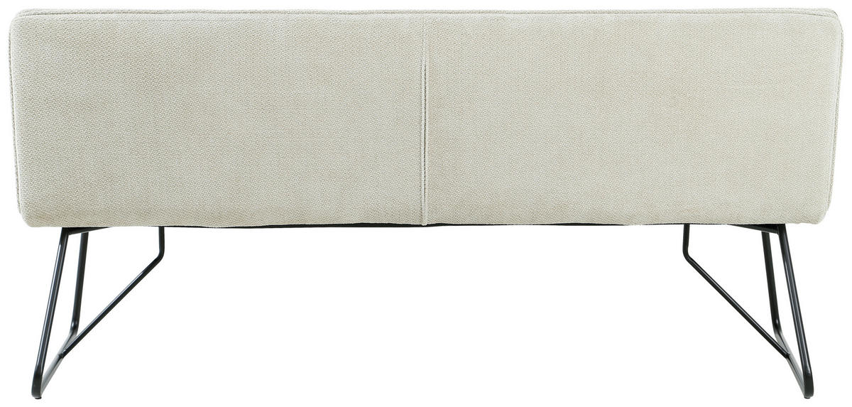 SITZBANK 180/84/65 cm Webstoff Schwarz, Beige  - Beige/Schwarz, Design, Textil/Metall (180/84/65cm) - Carryhome