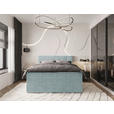 BOXSPRINGBETT 180/200 cm  in Hellblau  - Schwarz/Hellblau, KONVENTIONELL, Kunststoff/Textil (180/200cm) - Carryhome