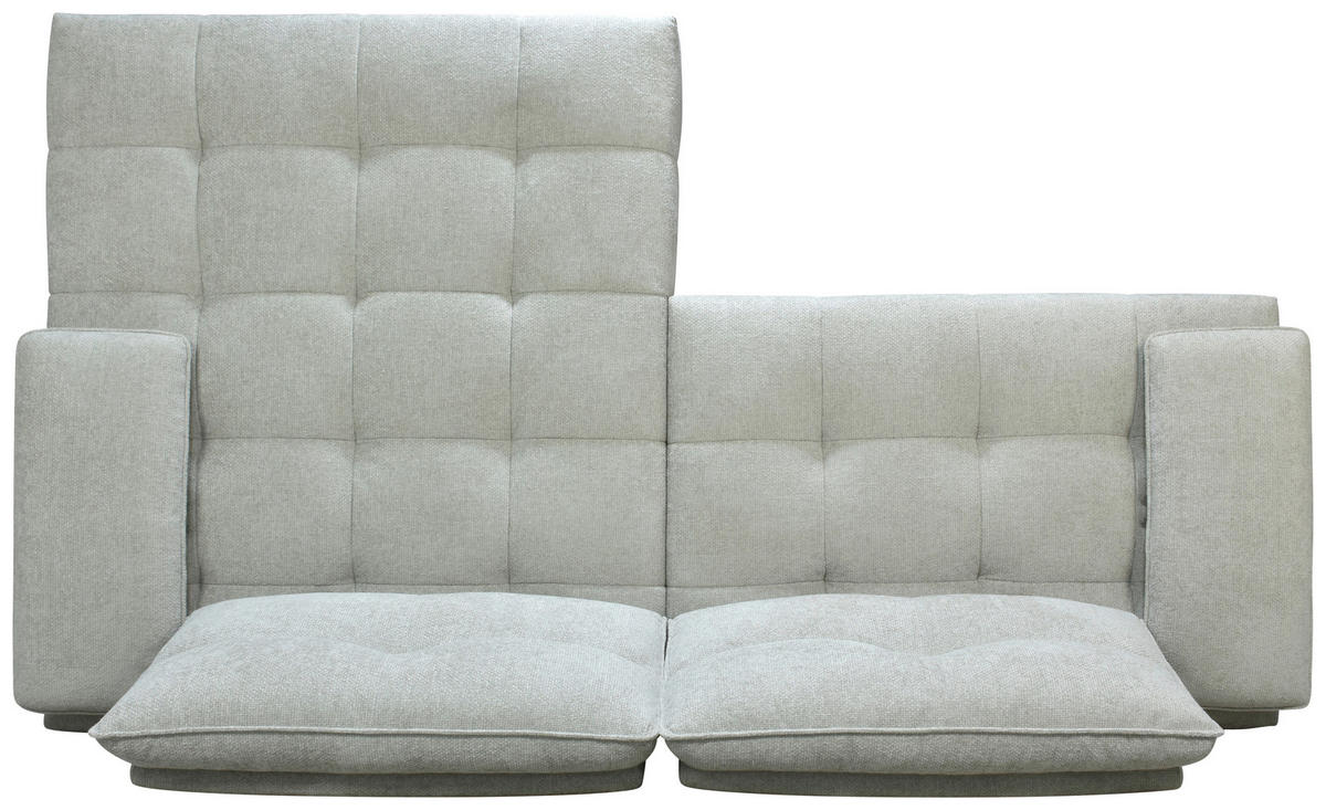 ECKSOFA Ottomane rechts  Greige Chenille  - Greige/Schwarz, Design, Textil/Metall (284/188cm) - Stylife
