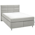 BOXSPRINGBETT 140/200 cm  in Weiß  - Alufarben/Weiß, KONVENTIONELL, Textil/Metall (140/200cm) - Dieter Knoll