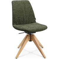 STUHL  in Webstoff  - Dunkelgrün/Eichefarben, Design, Holz/Textil (46/82,5-85,25/55cm) - Johann Jakob