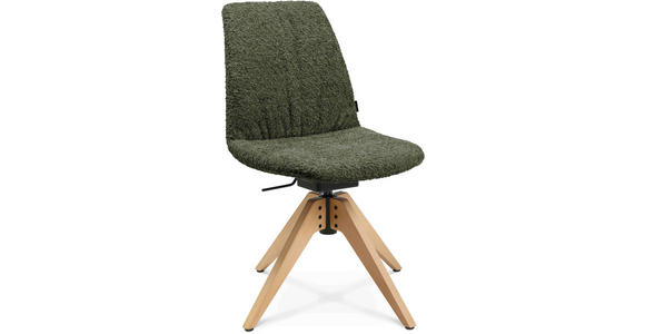 STUHL - Dunkelgrün/Eichefarben, Design, Holz/Textil (46/82,5-85,25/55cm) - Johann Jakob
