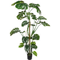 KUNSTPFLANZE Split Philodendron 180 cm  - Schwarz/Braun, Design, Kunststoff (180cm) - P & B