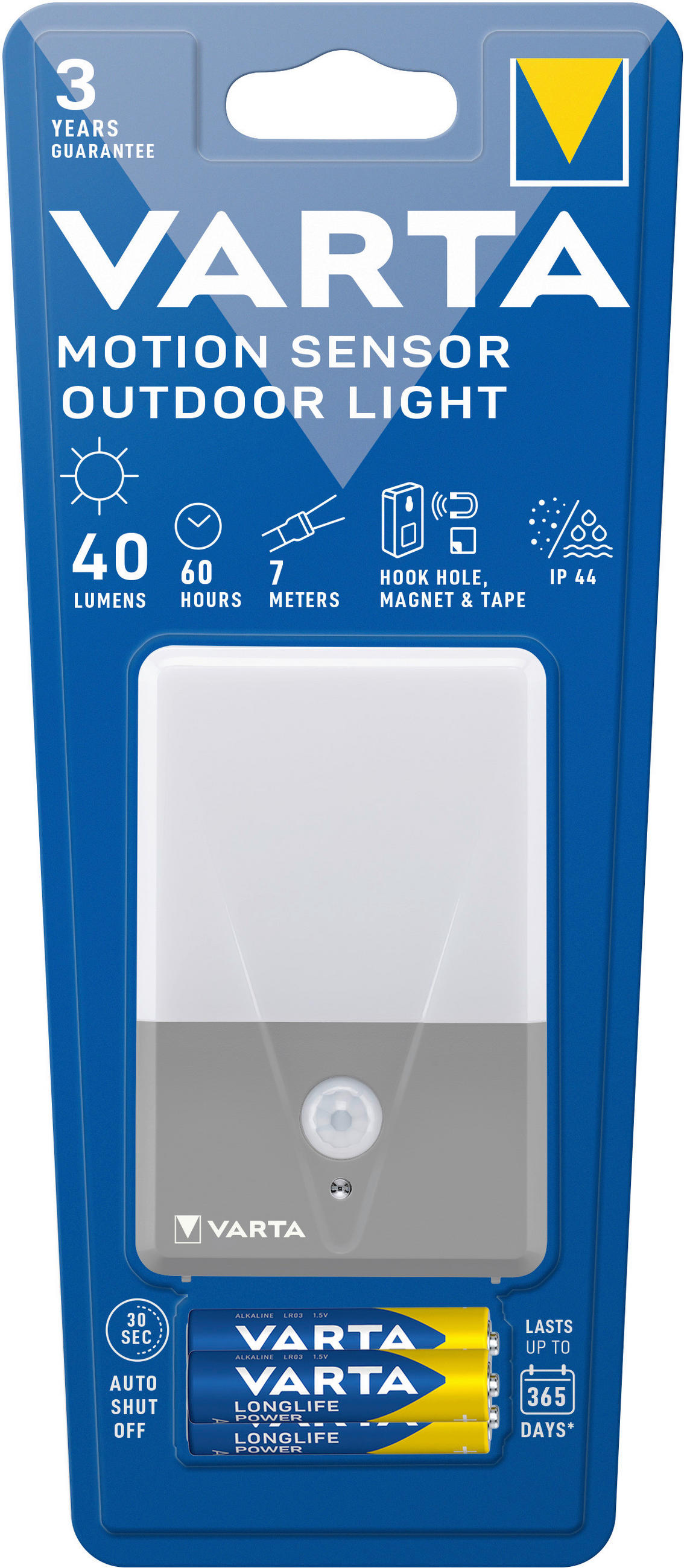 ÉJJELI LÁMPA - szürke, Basics, műanyag (10/23/2,5cm) - Varta