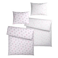 BABYBETTWÄSCHE Webstoff 100/135 cm  - Pink/Weiß, Basics, Textil (100/135cm) - Patinio