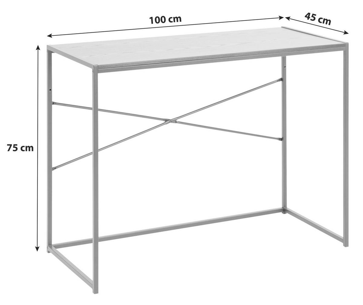 SCHREIBTISCH 100/45/75 cm  in Eichefarben  - Eichefarben/Schwarz, Trend, Holzwerkstoff/Metall (100/45/75cm) - MID.YOU