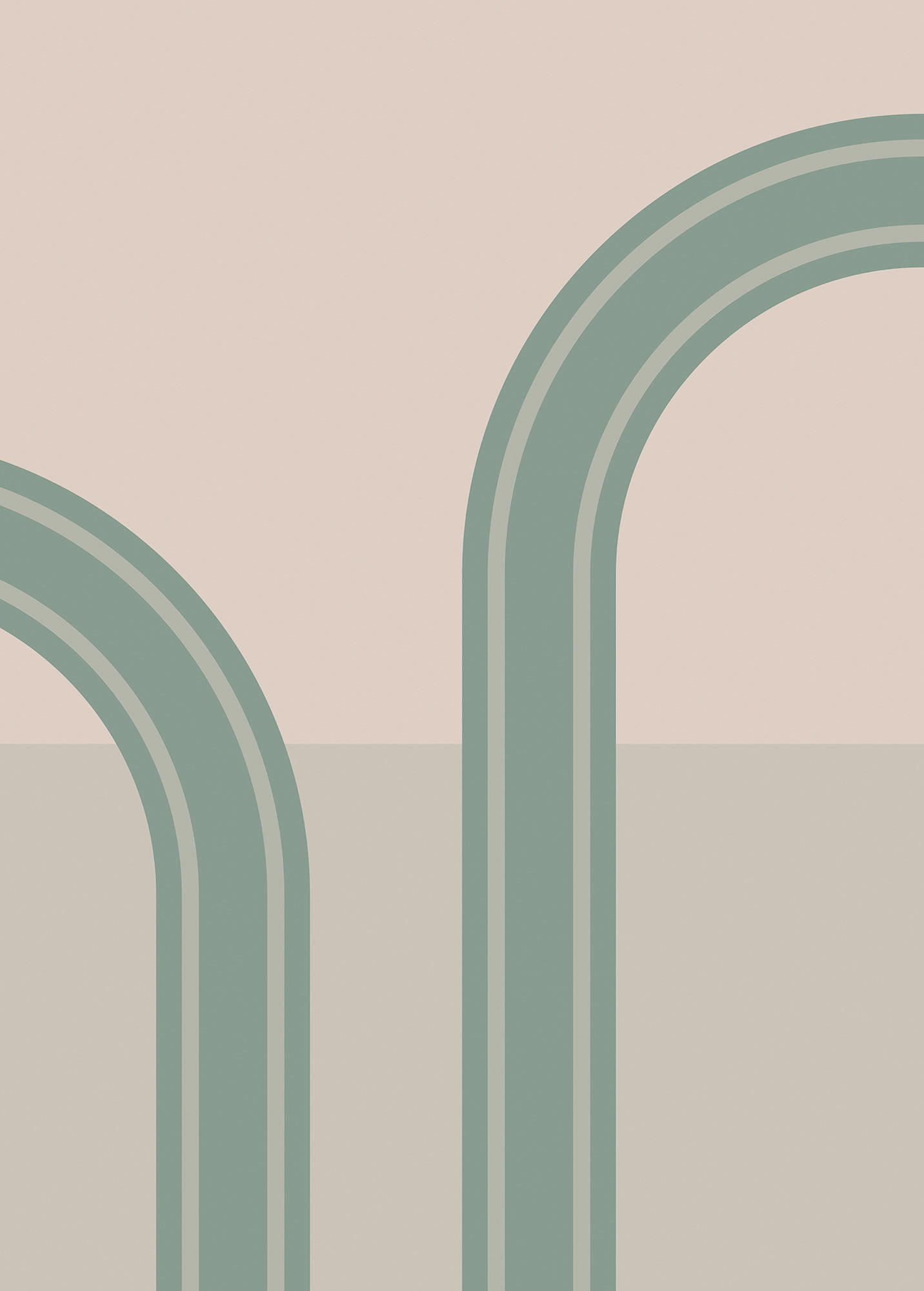 NON WOVEN-TAPET 200/280 cm  - grön/rosa, Basics (200/280cm) - Komar
