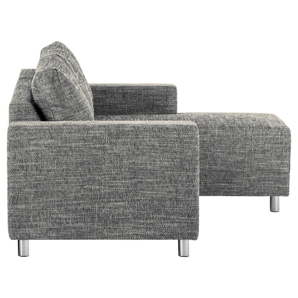 Thumbnail - Mid.you Ecksofa, Grau, Textil, 3-Sitzer, Füllung: Schaumstoffflocken, Ottomane rechts, L-Form, 200x144 cm, Made in EU, R...