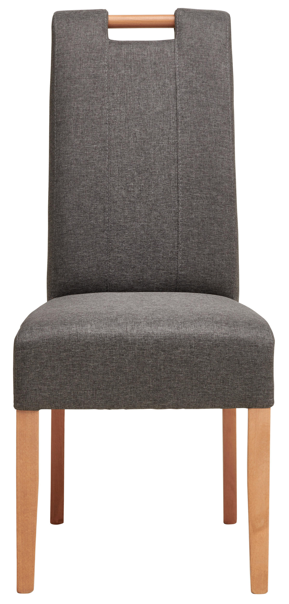STUHL Webstoff Grau Buche massiv  - Naturfarben/Grau, MODERN, Holz/Textil (46/101/62cm) - Livetastic
