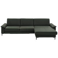 ECKSOFA in Echtleder Dunkelgrün  - Dunkelgrün/Schwarz, Design, Leder/Metall (334/176cm) - Dieter Knoll