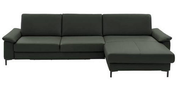 ECKSOFA in Echtleder Dunkelgrün 334/176 cm - Dunkelgrün/Schwarz, Design, Leder/Metall (334/176cm) - Dieter Knoll