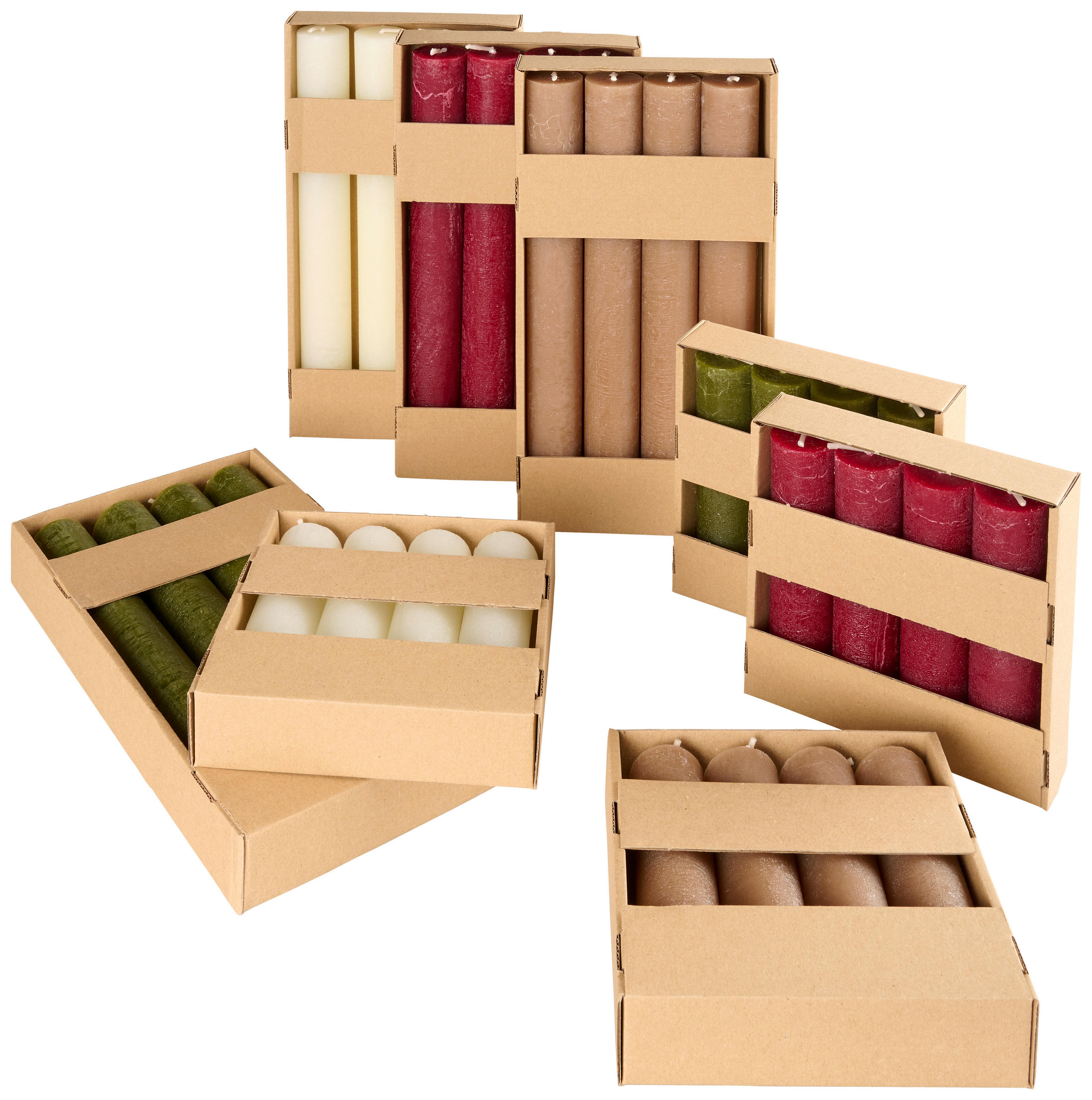 VÁLCOVÁ SVÍČKA - světle hnědá, Trend, přírodní materiály (3,5/28cm) - Ambia Home