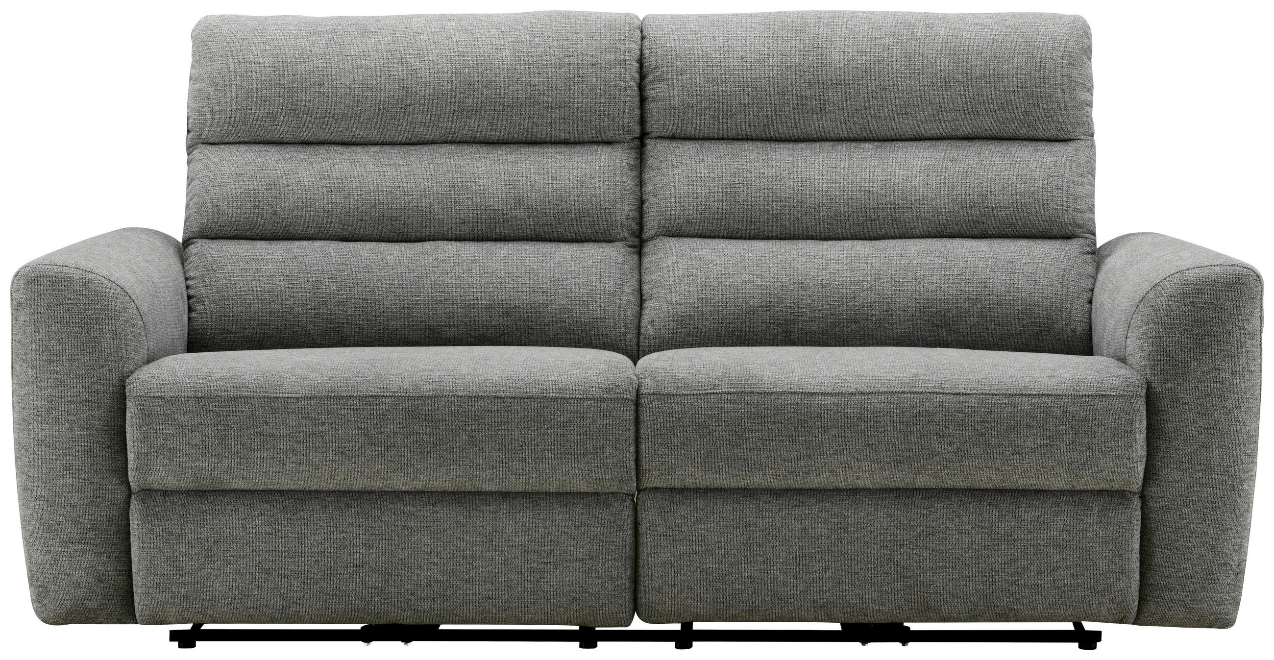 2-SITZER-SOFA Webstoff Hellgrau  - Hellgrau/Schwarz, KONVENTIONELL, Kunststoff/Textil (196/99/92cm) - Livetastic