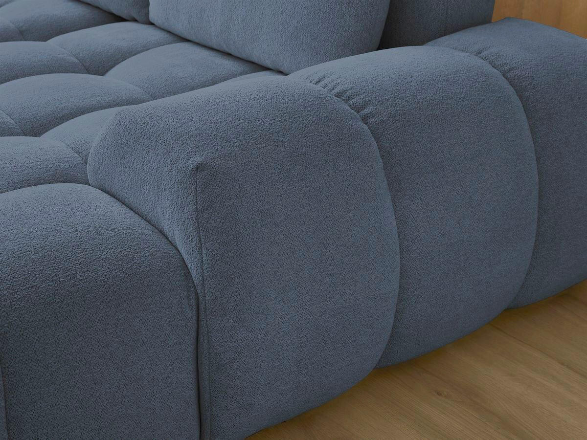 ECKSCHLAFSOFA EVEREST  mit Rücken echt, Armteil links, Armteil rechts Flachgewebe Dunkelblau  - Schwarz/Dunkelblau, MODERN, Kunststoff/Textil (212/423/198cm)