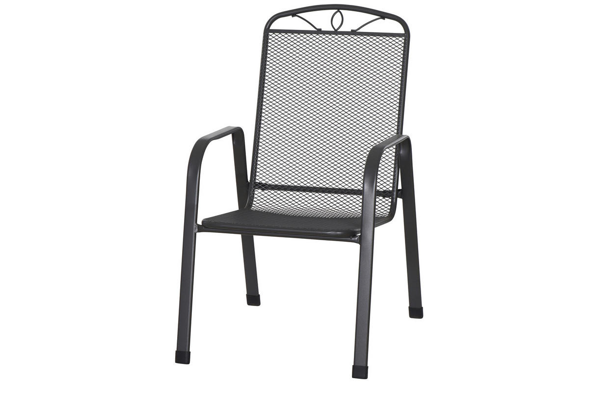 STAPELSESSEL in Metall Anthrazit  - Anthrazit, KONVENTIONELL, Metall (57/94/75cm) - Siena Garden