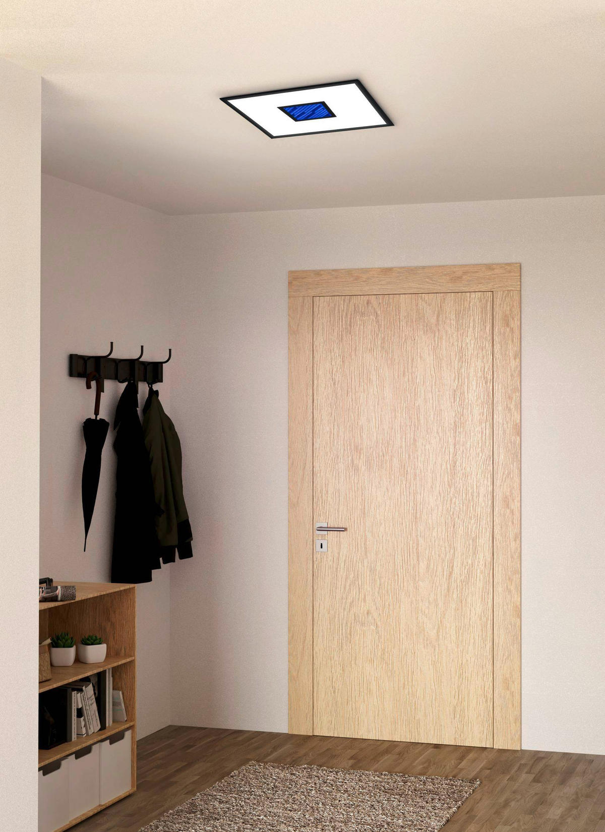 DECKENLEUCHTE    45/45/5 cm  - Schwarz/Weiß, Design, Kunststoff/Metall (45/45/5cm) - Eglo