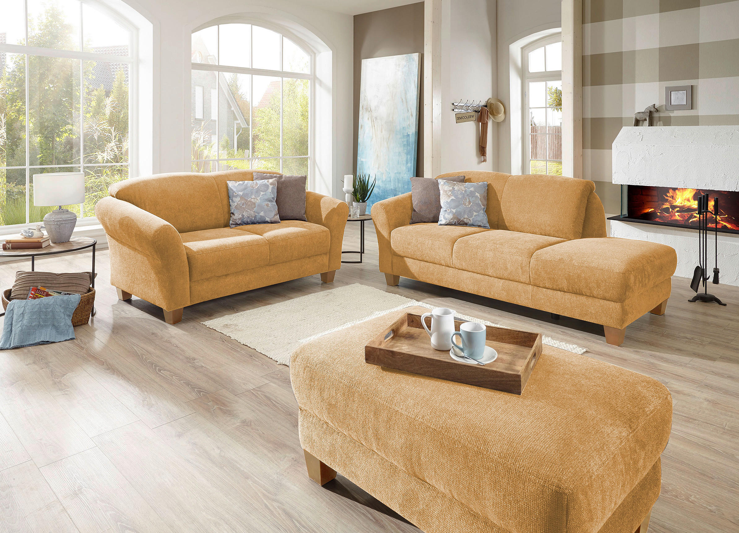 Sit & More LENOŠKA, textil, hořčicově žlutá