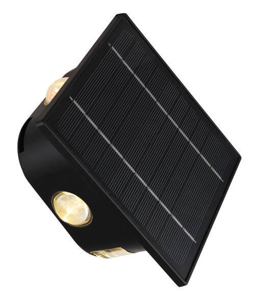 SOLARLEUCHTE - Klar/Schwarz, Design, Kunststoff (13,1/7/13,1cm) - Globo