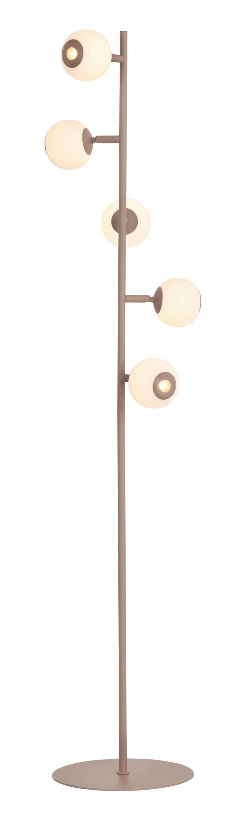 LED-STEHLEUCHTE Luberon 32,5/151/32,5 cm  - Sandfarben/Schwarzchrom, Design, Glas/Kunststoff (32,5/151/32,5cm)