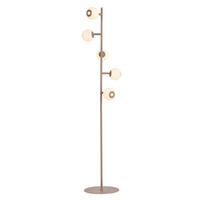 LED-STEHLEUCHTE Luberon 32,5/151/32,5 cm  - Sandfarben/Schwarzchrom, Design, Glas/Kunststoff (32,5/151/32,5cm)