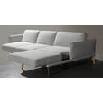 ECKSOFA Creme, Hellgrau Flachgewebe  - Eichefarben/Creme, Design, Holz/Textil (289/164cm) - Valnatura
