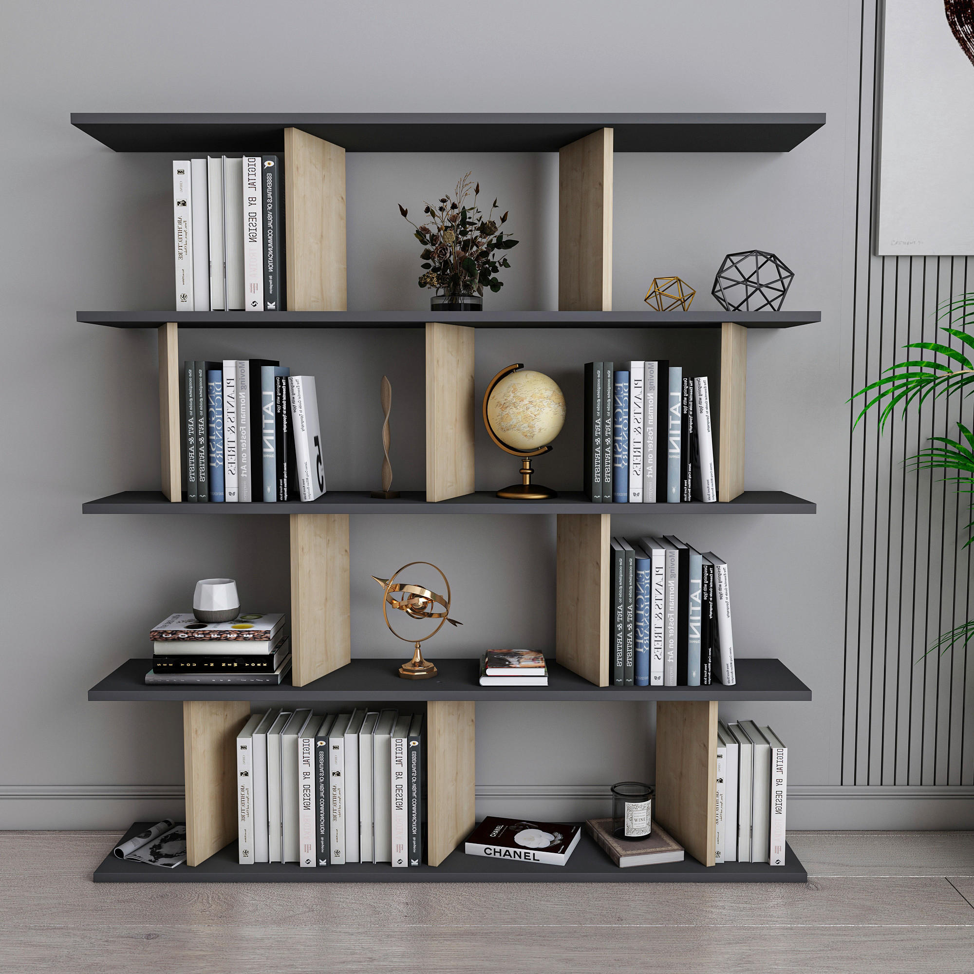 HYLLA i 130/137/25 cm ekfärgad, svart  - svart/ekfärgad, Design, trämaterial (130/137/25cm) - Livetastic