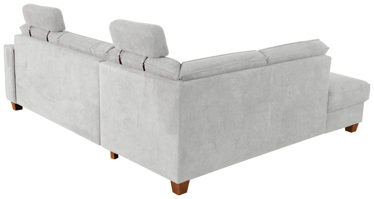 ECKSOFA Silberfarben Flachgewebe  - Eichefarben/Silberfarben, KONVENTIONELL, Holz/Textil (213/236cm) - Sit & More