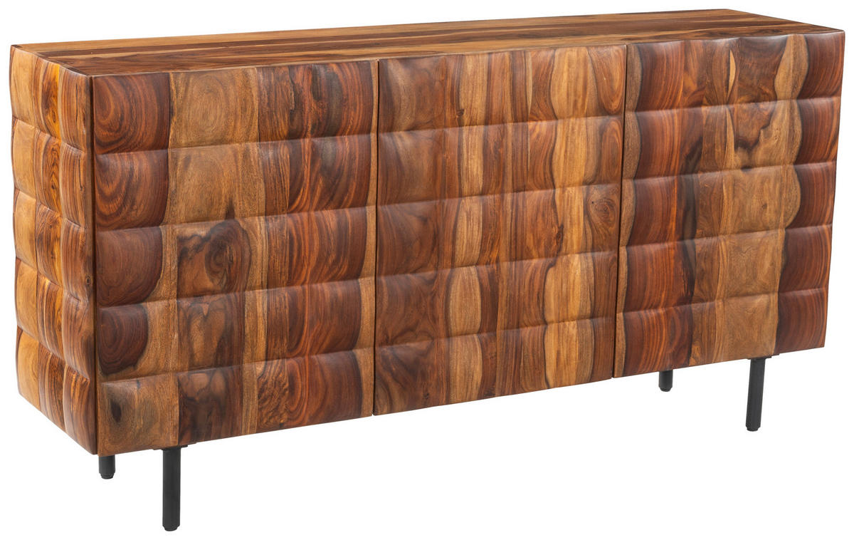 SIDEBOARD  162/80/42 cm  - Sheeshamfarben/Schwarz, Trend, Holz/Metall (162/80/42cm) - Ambia Home