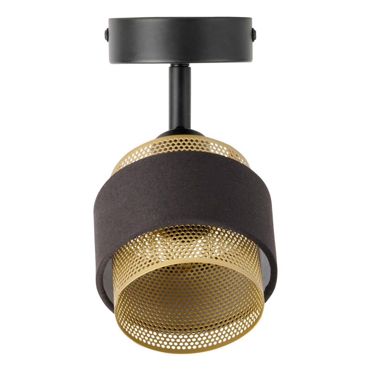 LED-STRAHLER 10/14,5/14,5 cm   - Goldfarben/Schwarz, Basics, Textil/Metall (10/14,5/14,5cm) - Osram