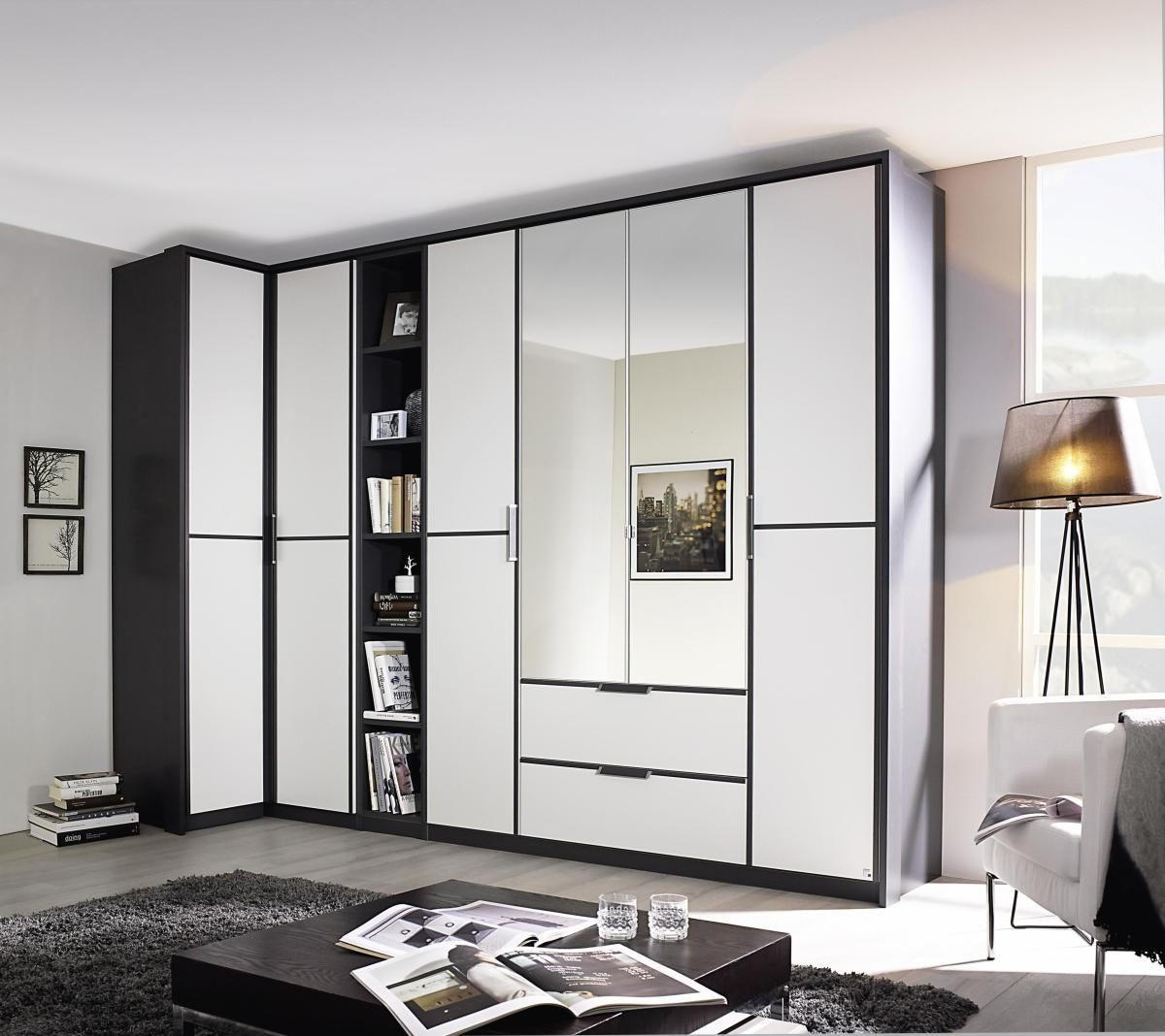 ROHOVÁ ŠATNÍKOVÁ SKRIŇA, sivá, biela,  - sivá/biela, Design, kov/kompozitné drevo (100/314cm) - MID.YOU