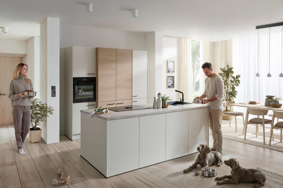 EINBAUKÜCHE 512  - Eichefarben/Schwarz, Basics, Holzwerkstoff/Metall (226,4cm) - Venda