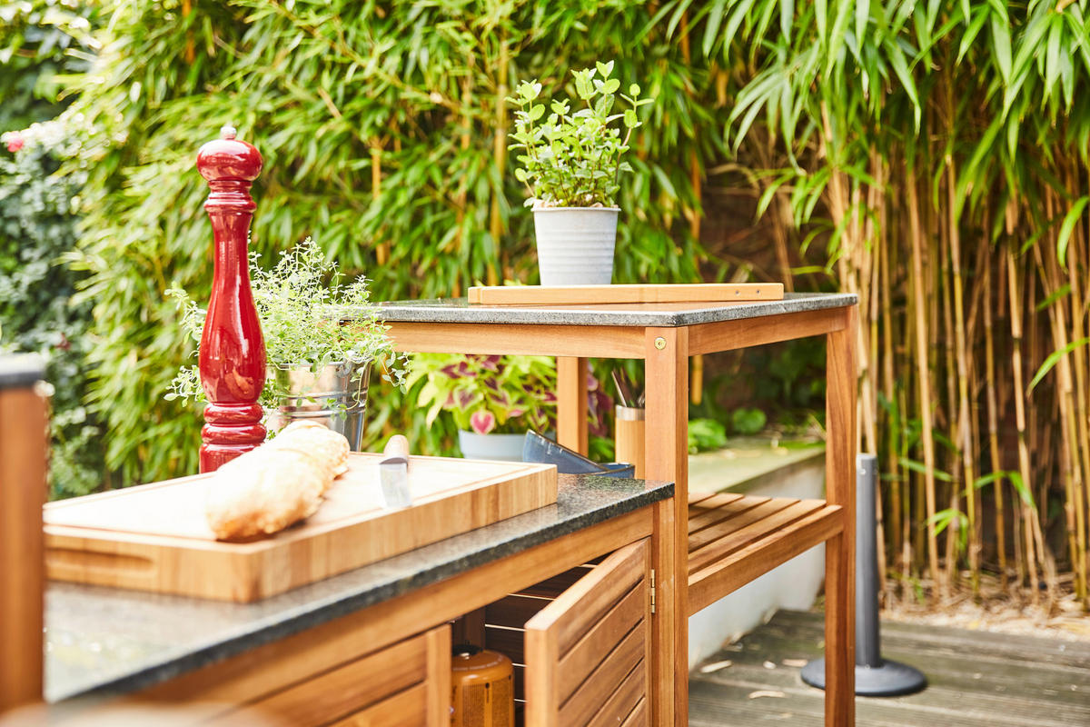 OUTDOORKÜCHE - Akaziefarben, KONVENTIONELL, Holz - Siena Garden