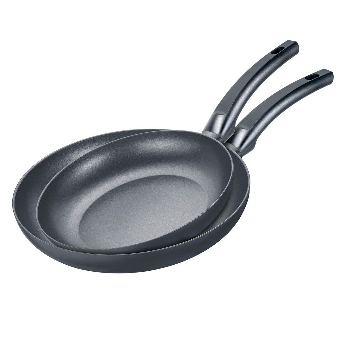 PFANNENSET Turino Aluminium 2-teilig  - Schwarz, Basics, Metall (24+28cm) - Berndes