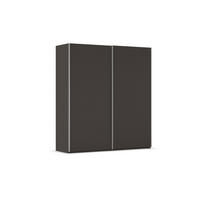 SCHWEBETÜRENSCHRANK 201/223/69 cm,  in Graphitfarben, Alufarben, 2 Tür(en)  - Alufarben/Graphitfarben, Basics, Holzwerkstoff/Metall (201/223/69cm) - Rauch Möbel
