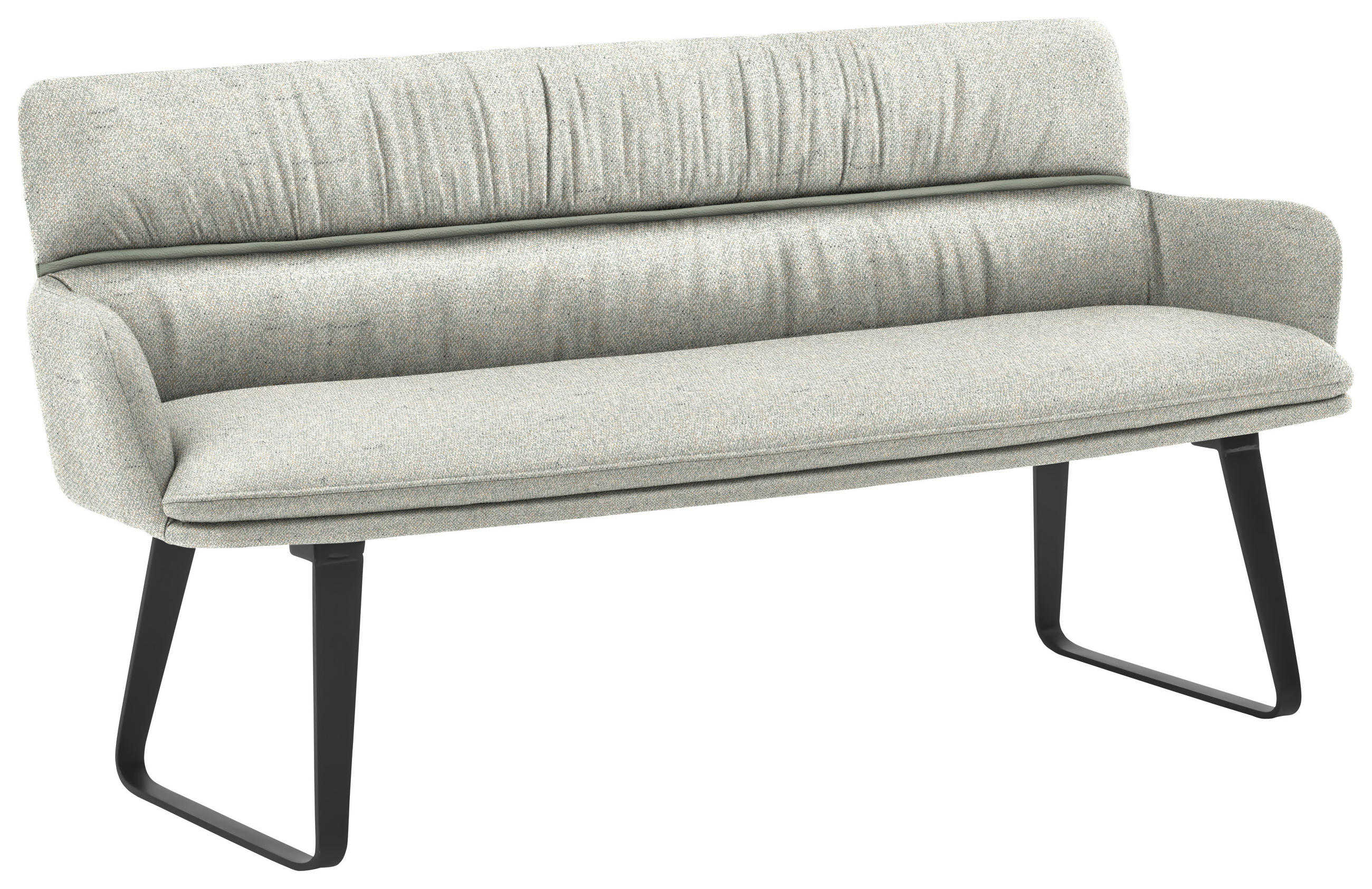 SITZBANK 200/86/68 cm Mikrofaser Grün  - Schwarz/Grün, Design, Textil/Metall (200/86/68cm) - Valdera