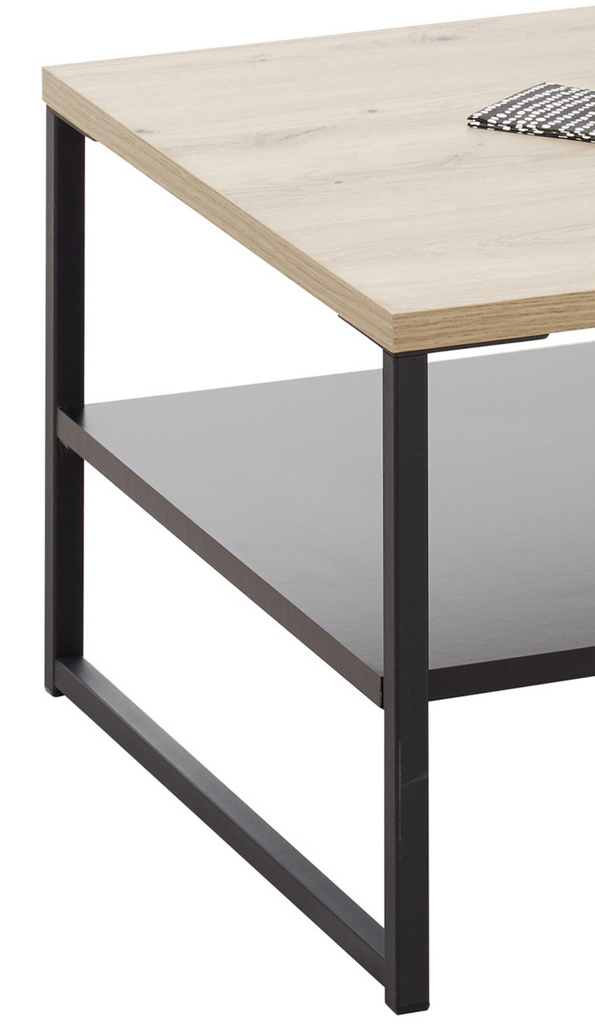 COUCHTISCH in Metall, Holzwerkstoff 120/60/40 cm  - Eichefarben/Schwarz, Modern, Holzwerkstoff/Metall (120/60/40cm) - MID.YOU