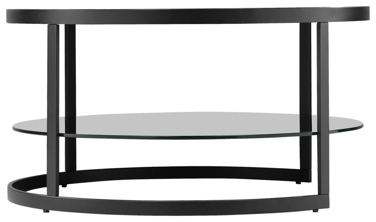 COUCHTISCH in Metall, Glas 80/80/42 cm  - Schwarz, Design, Glas/Metall (80/80/42cm) - Carryhome