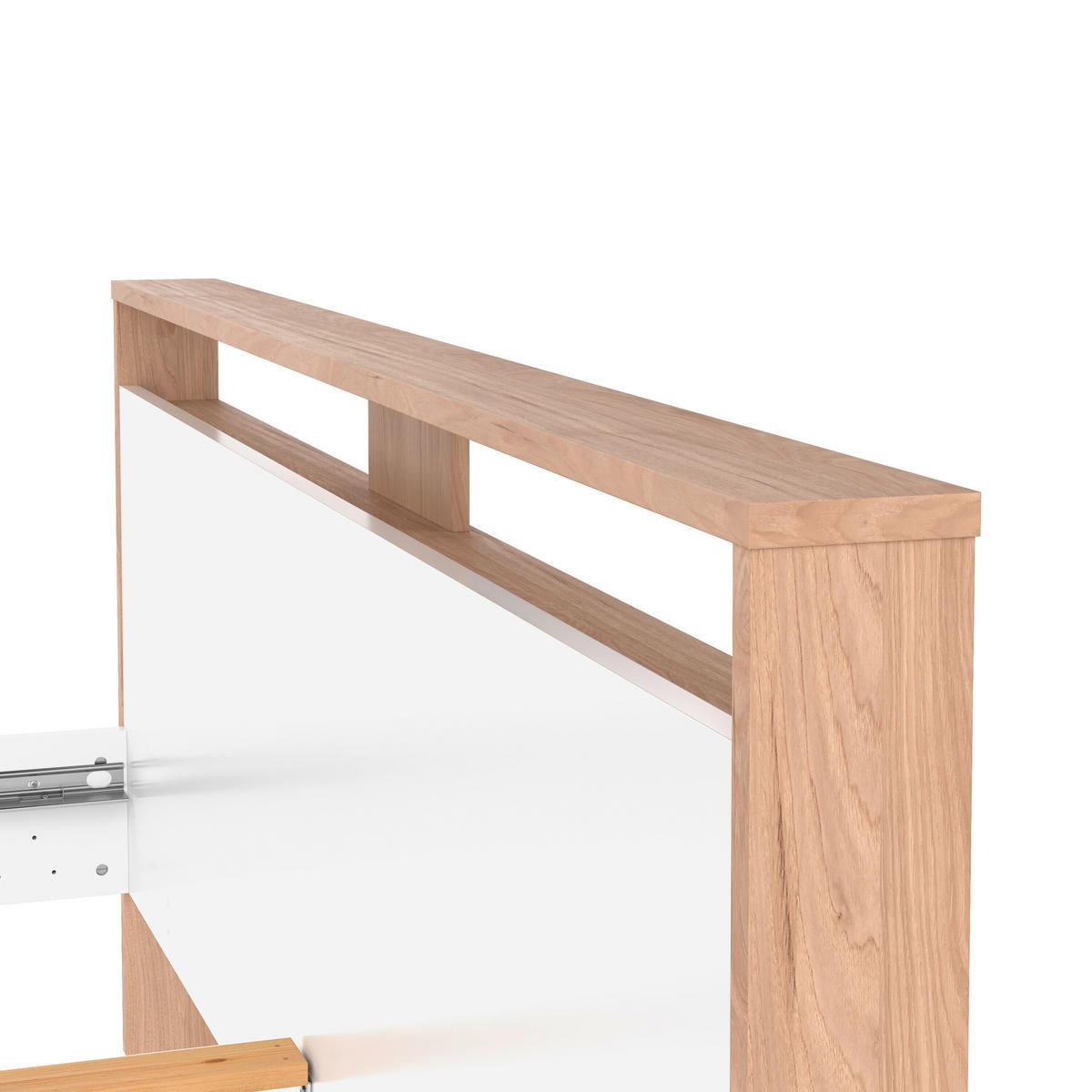 BETT 180/200 cm  in Eichefarben, Weiß  - Eichefarben/Weiß, KONVENTIONELL (180/200cm) - Boxxx