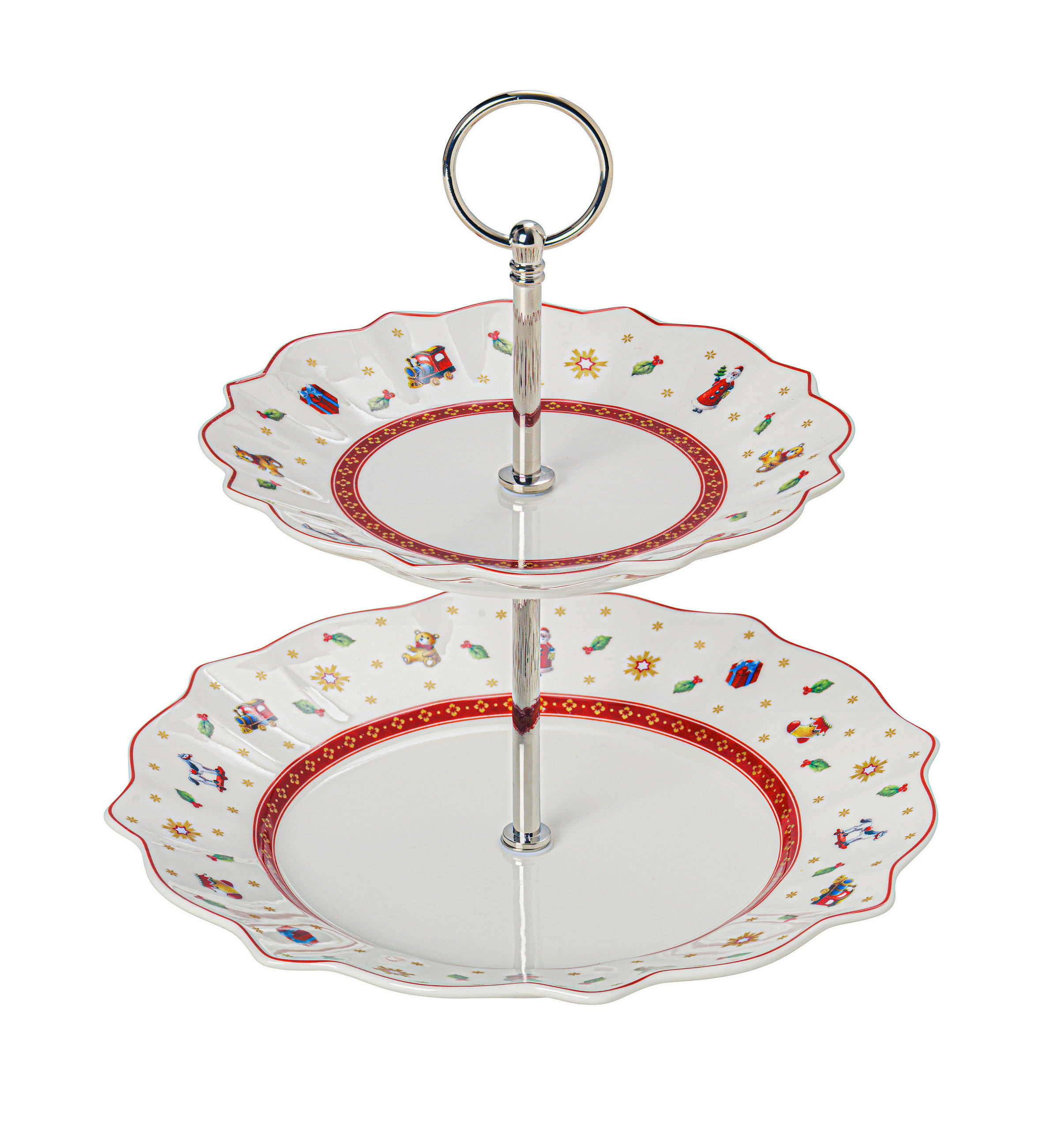ETAGERE 2-stöckig - Rot/Weiß, Design, Keramik/Metall (24cm) - Villeroy & Boch