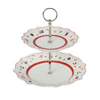ETAGERE 2-stöckig - Rot/Weiß, Design, Keramik/Metall (24cm) - Villeroy & Boch