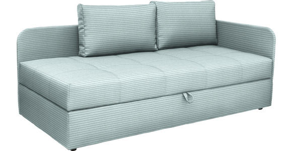 LIEGE  in Cord Pastellblau  - Pastellblau/Schwarz, Basics, Kunststoff/Textil (205/90/95cm) - Xora