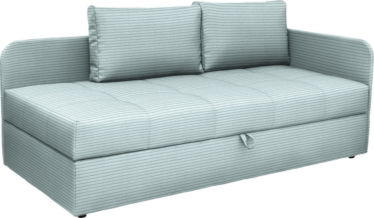 LIEGE  in Cord Pastellblau  - Pastellblau/Schwarz, Basics, Kunststoff/Textil (205/90/95cm) - Xora