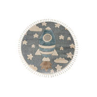 FLACHWEBETEPPICH 133/133 cm Blau rund  - Blau, Basics, Textil (133/133cm) - Kayoom