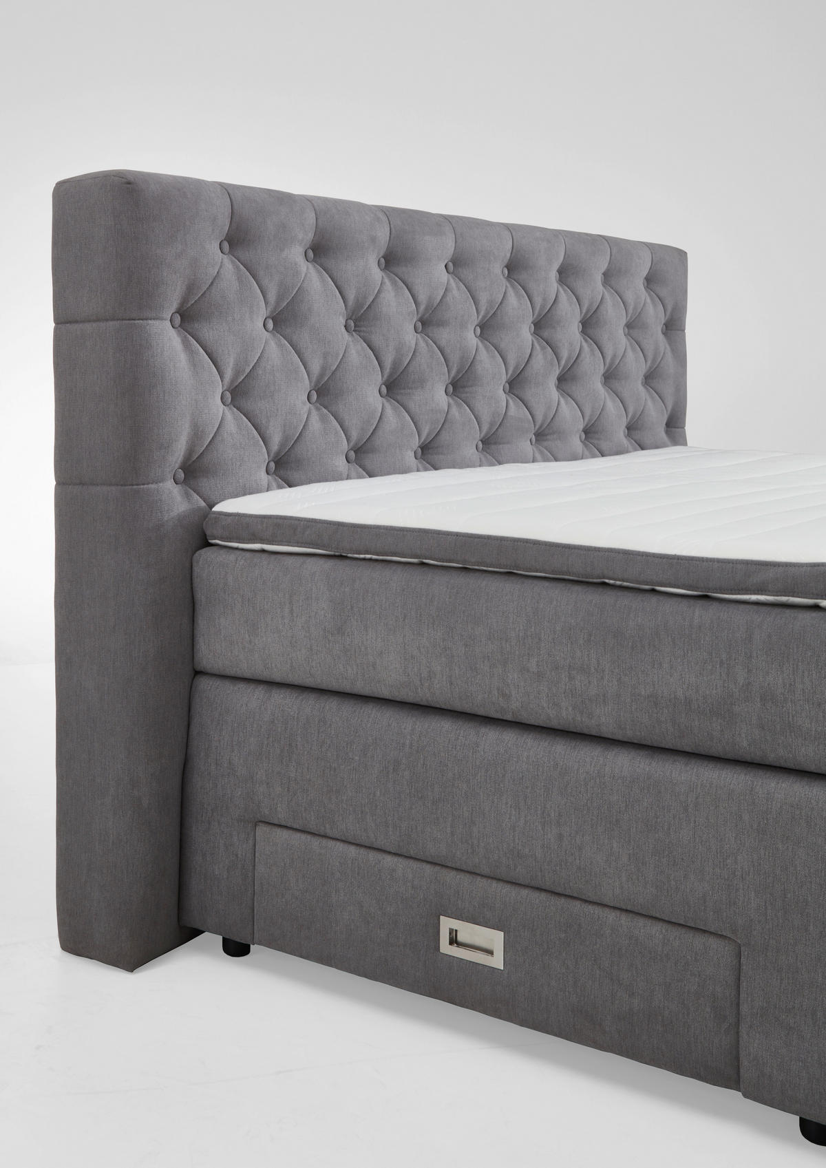 POSTEL BOXSPRING, 160/200 cm, šedá - šedá/černá, Moderní, textil/plast (160/200cm) - MID.YOU